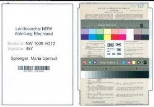 Entnazifizierung Maria Gertrud Sprenger , geb. 23.01.1922 (Putzfrau)