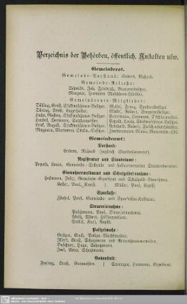 Behördenverzeichnis : Verzeichnis der Behörden, öffentlich. Anstalten usw.