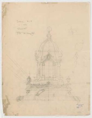 Thiersch, Friedrich von; München; Justizpalast - Kuppellaterne (Teilgrundriss, Ansicht)