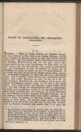Umrisse der mathematischen oder astronomischen Geographie
