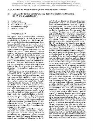 Die gesellschaftlichen Interessen an der Sprachgeschichtsforschung im 19. und 20. Jahrhundert