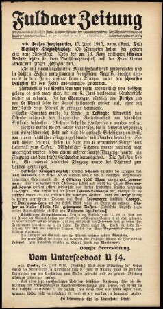 Ausgabe vom Dienstag, den 15. Juni 1915.