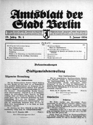 1934,1: Nr. 1, 7. Januar 1934