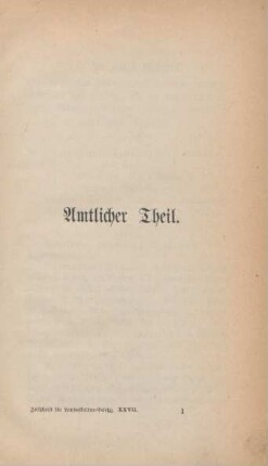 Amtlicher Theil. Nichtamtlicher Theil