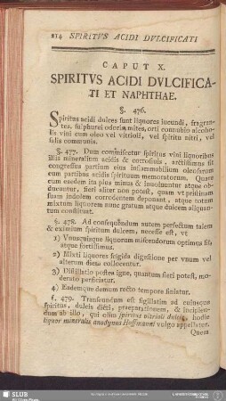 Caput X. Spiritus Acidi Dulcificati Et Naphthae