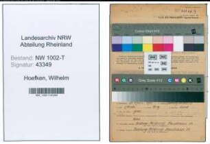 Entnazifizierung Wilhelm Hoefken , geb. 23.04.1903 (Revisor)