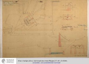 Mainz. Befestigungen am linken Rheinufer (Profile und Hohltraverse des Bastions Nicolaus). Copirt im October 1863 von Oberlieutenant Scherf.
