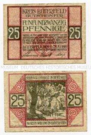 Bitterfeld, Kreis , Notgeld 25 Pfennig