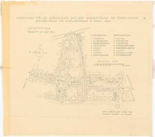 Öffentliche Grünanlage an der Stadthalle und Karl-August-Jung-Platz, Haan: Vorentwurf für die Grünflächen, Variante (Abschnitte E,F,G) 1:500