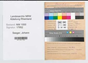 Entnazifizierung Johann Seeger, geb. 29.09.1899 (Rektor)