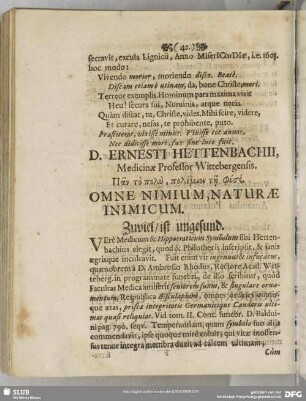 [XXXIX.] D. Ernesti Hettenbachii ...