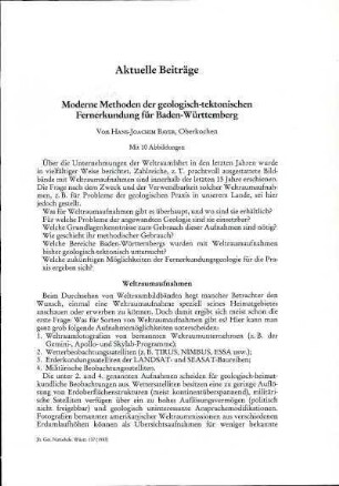 Moderne Methoden der geologisch-tektonischen Fernerkennung für Baden-Württemberg