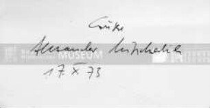 Autogrammkarte, signiert von Alexander Mitscherlich