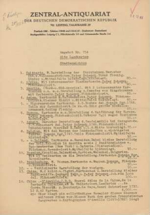 Nr. 754: Alte Landkarten Stadtansichten