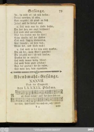 XXXVII. Nach der Singweise des LXXXIX. Psalms.