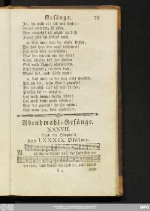XXXVII. Nach der Singweise des LXXXIX. Psalms.