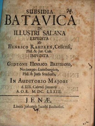 Subsidia Batavica