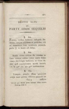 Sectio XLVI. De Partu Eiusque Sequelis