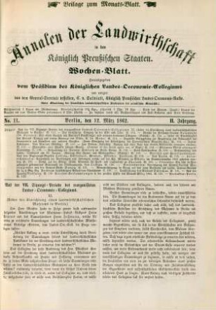 No. 11. Berlin, den 12. März 1862. II. Jahrgang.