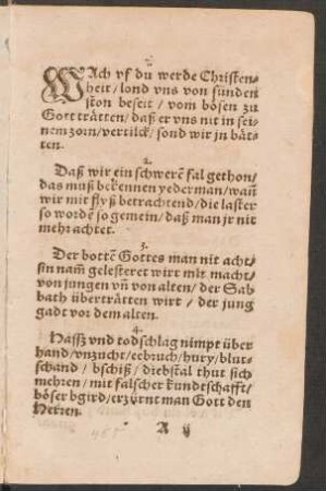 Wach vf du werde Christen=||heit/ lond vns von sünden || ston beseit/