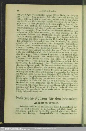 Praktische Notizen für die Fremden