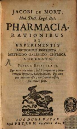 Pharmacia rationibus ... superstructa