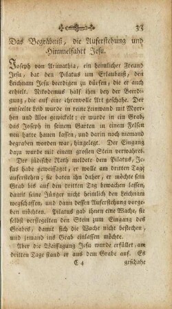 Das Begräbniß, die Auferstehung und Himmelfahrt Jesu
