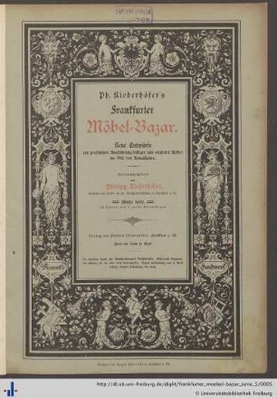 Fünfte Serie: Frankfurter Möbel-Bazar: Neue Entwürfe zur praktischen Ausführung billiger Möbel im Stil der Renaissance