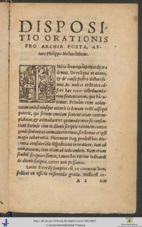 Dispositio Orationis Pro Archia Poeta Autore Philippo Melanchthone