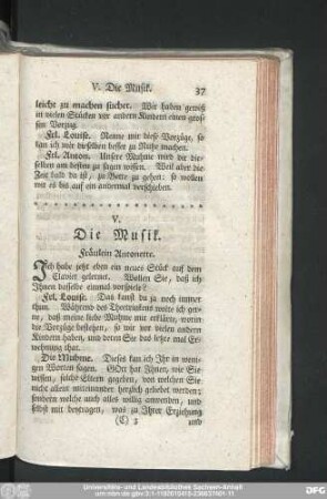 V. Die Musik. Fräulein Antonette.