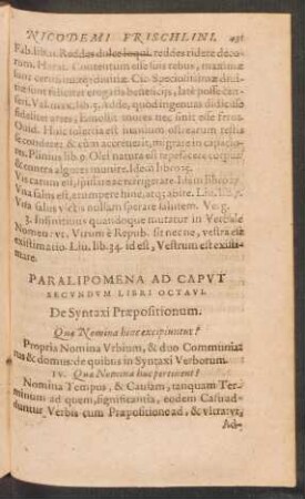 Paralipomena ... Libri Octavi.