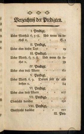 6r-7v, Verzeichniß der Predigten
