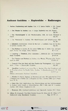 Aachener Ansichten – Kupferstiche – Radierungen (Nr. 1-22)