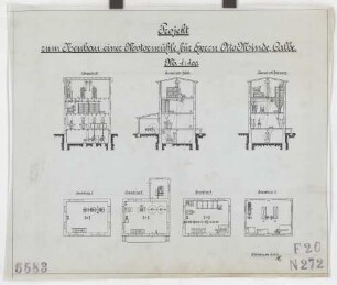 Technische Zeichnung : Projekt zum Neubau einer Motormühle für Herrn Otto Minde, Calbe