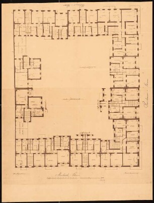 Arbeiterwohnhäuser, Berlin-Friedrichshain: Gesamtanlage: Grundriss 1. und 2.OG, 1:100