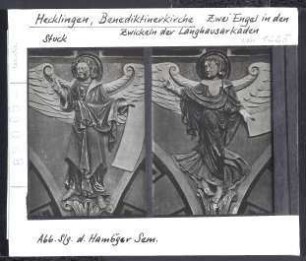 Hecklingen, Klosterkirche: Zwei Engel in den Zwickeln der Langhausarkaden