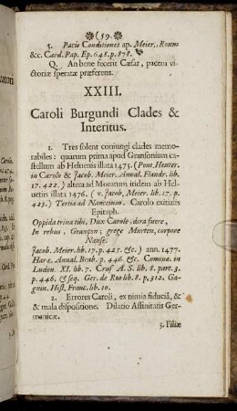 XXIII. Caroli Burgundi Clades & Interitus