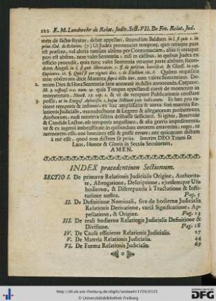 Index praecedentium Sectionum.