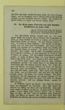 58. Der Krieg gegen Oesterreich und seine deutschen Verbündeten im Jahre 1866