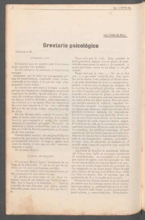 Breviario psicológico : Dedicado a M.