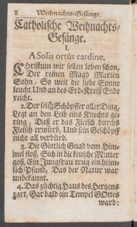Catholische Weihnachts-Gesänge.
