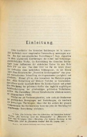 Der Deutsche Reichstag unter König Sigmund : bis zum Ende der Reichskriege gegen die Hussiten ; 1410 - 1431