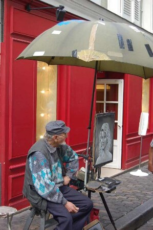 Maler wartet auf Modelle, Place du Tertre, Montmartre