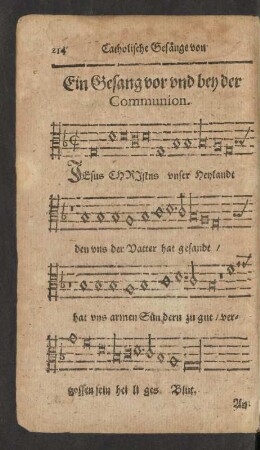 Ein Gesang vor und bey der Communion.