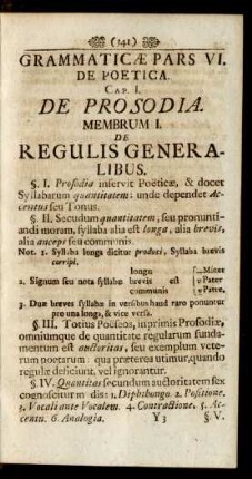 Grammaticae Pars VI. De Poetica
