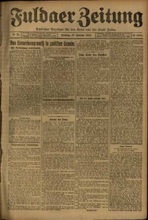 Ausgabe vom Freitag, den 27. Januar 1922.
