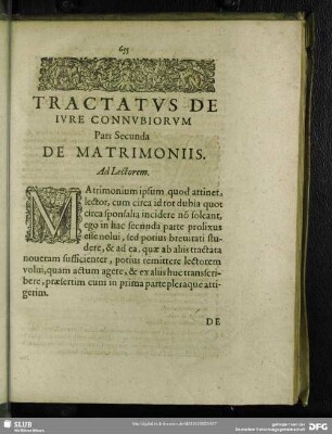 Pars Secunda De Matrimoniis