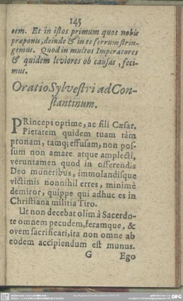 Oratio Sylvestri ad Constantinum