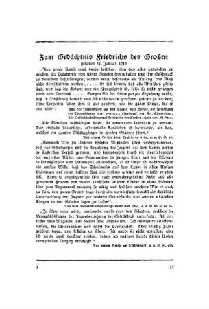 Zum Gedächtnis Friedrichs des Großen : geboren 24. Januar 1712