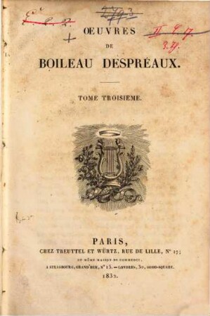 Oeuvres de Boileau-Despréaux, Tome troisieme
